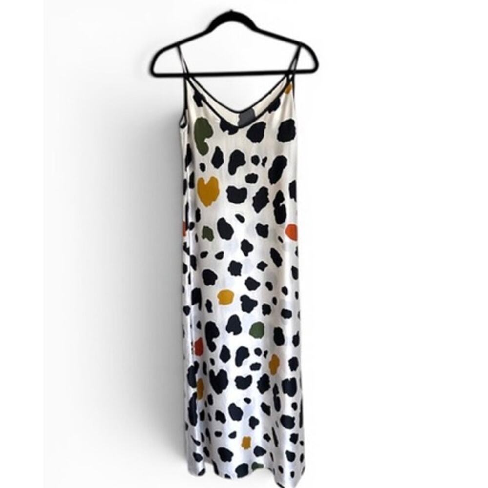 Souk + Sepia Silk  Polka Dot Slip Dress XS Made in England